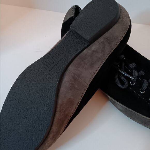 NWOT Munro American Walking Wedge Black Gray Toe Cap Tie Shoe Size 5.5M - Picture 6 of 9